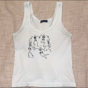 white skeleton tank top
